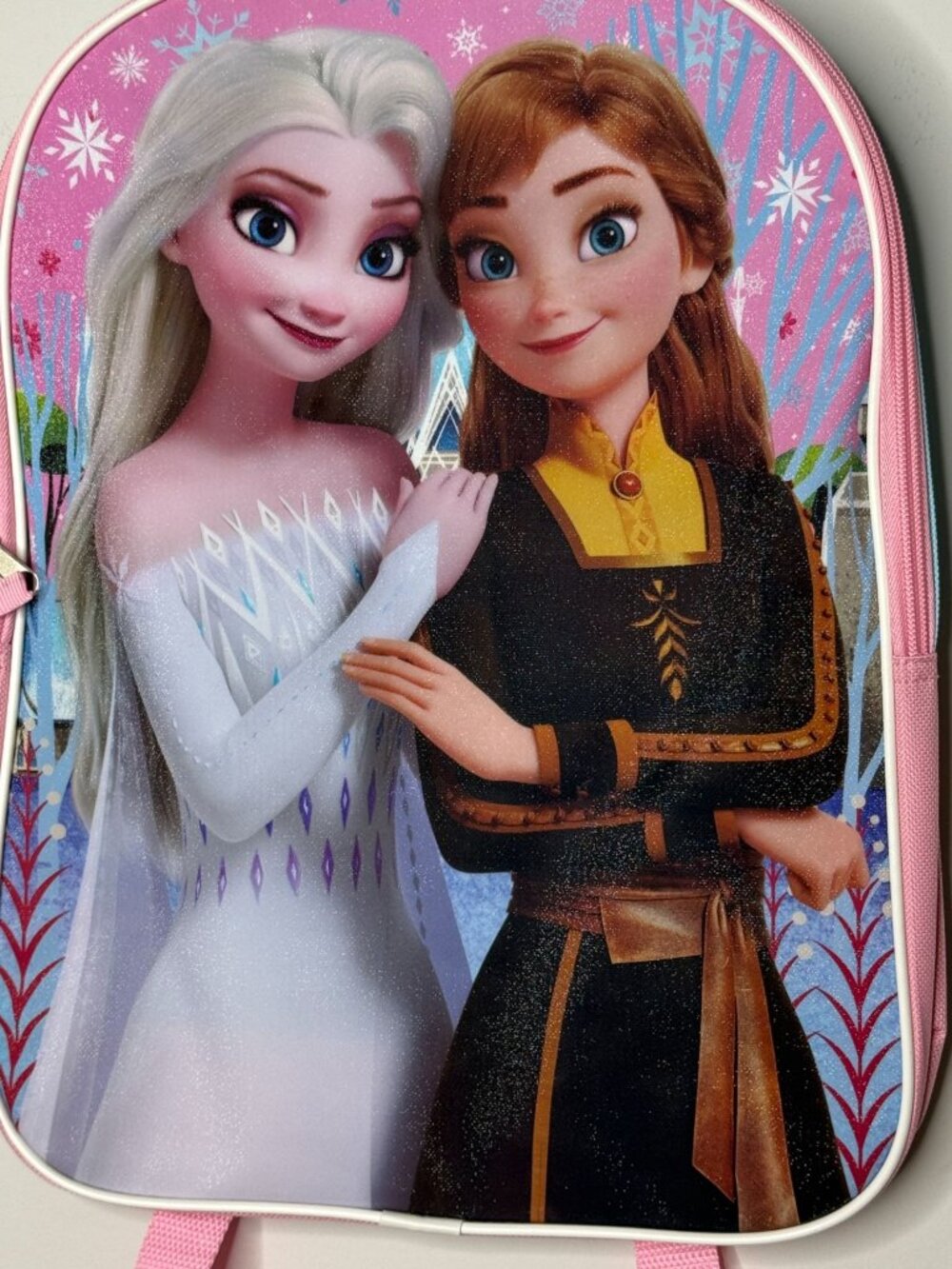 Disney Frozen Elsa Anna Kids Pink Blue Backpack NWT - Picture 2 of 7